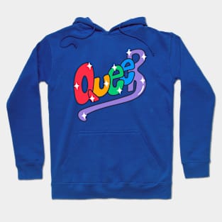 Colorful Queer Word Art // Rainbow Pride LGBTQ Hoodie